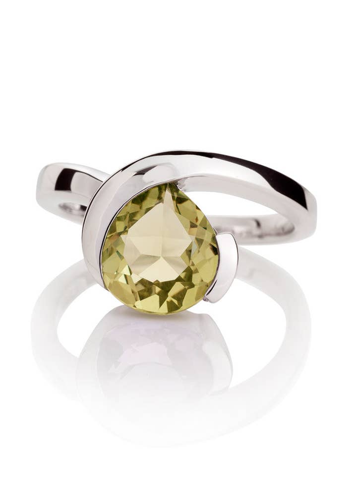 Sensual Silver ring with Lemon Quartz for wholesale by Manja