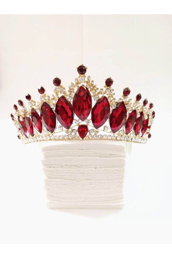 Chicas - Wholesale Tiara - Women's - One Size Fits All Metal Tiara With Jewels HT912-15