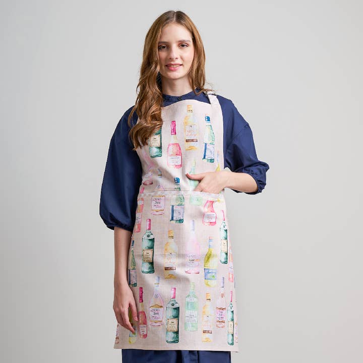 Apron 100% Cotton - Everyday Cooking - Wine for wholesale by Maison d'Hermine - Design in Every Thread
