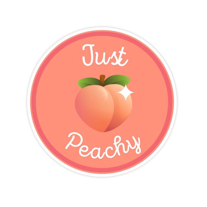 Just Peachy Sticker for wholesale by Sticker Bull