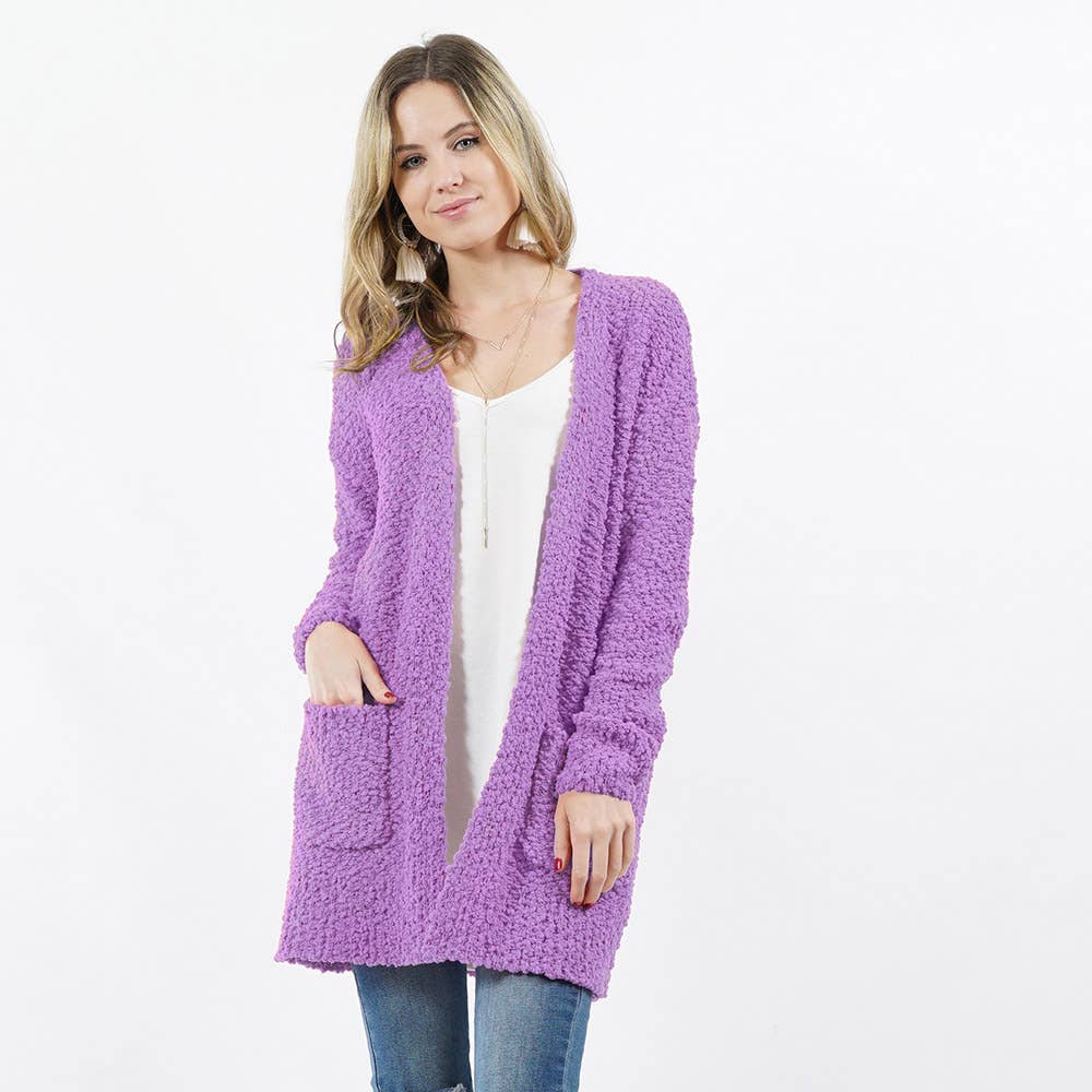 42POPS - Wholesale Cardigan - Women's - Popcorn Sweater Cardigan w/ Pockets15