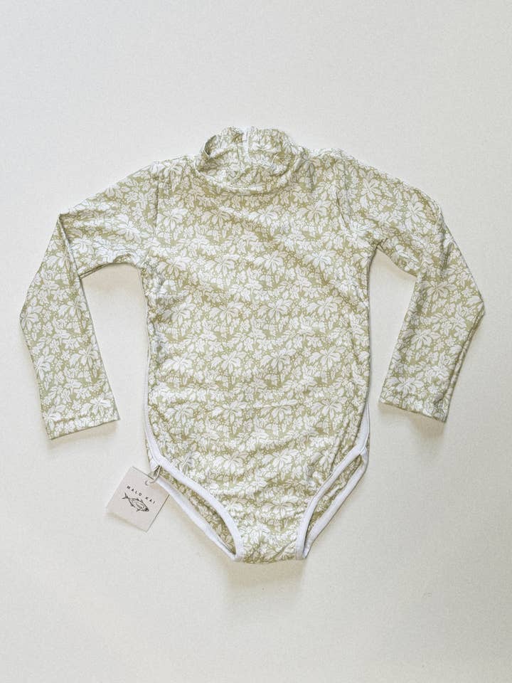 Lola One Piece Baddräkt Barn - Grön Hibiscus för wholesale av Malo Kai