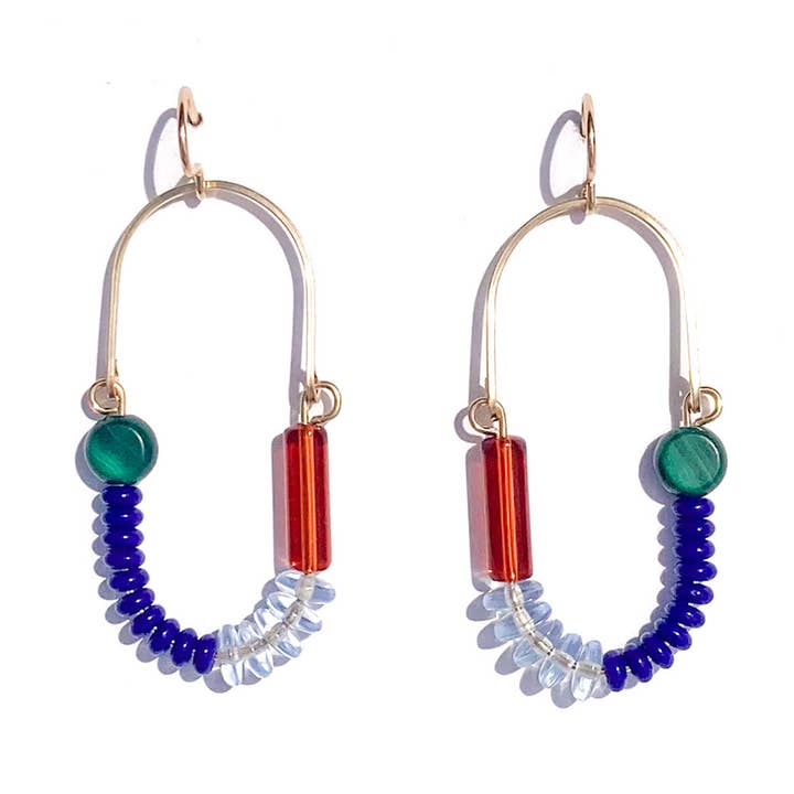 Balance Earrings- Cobalt, Sapphire, Mocha, and Malachite for wholesale by Michelle Starbuck Designs