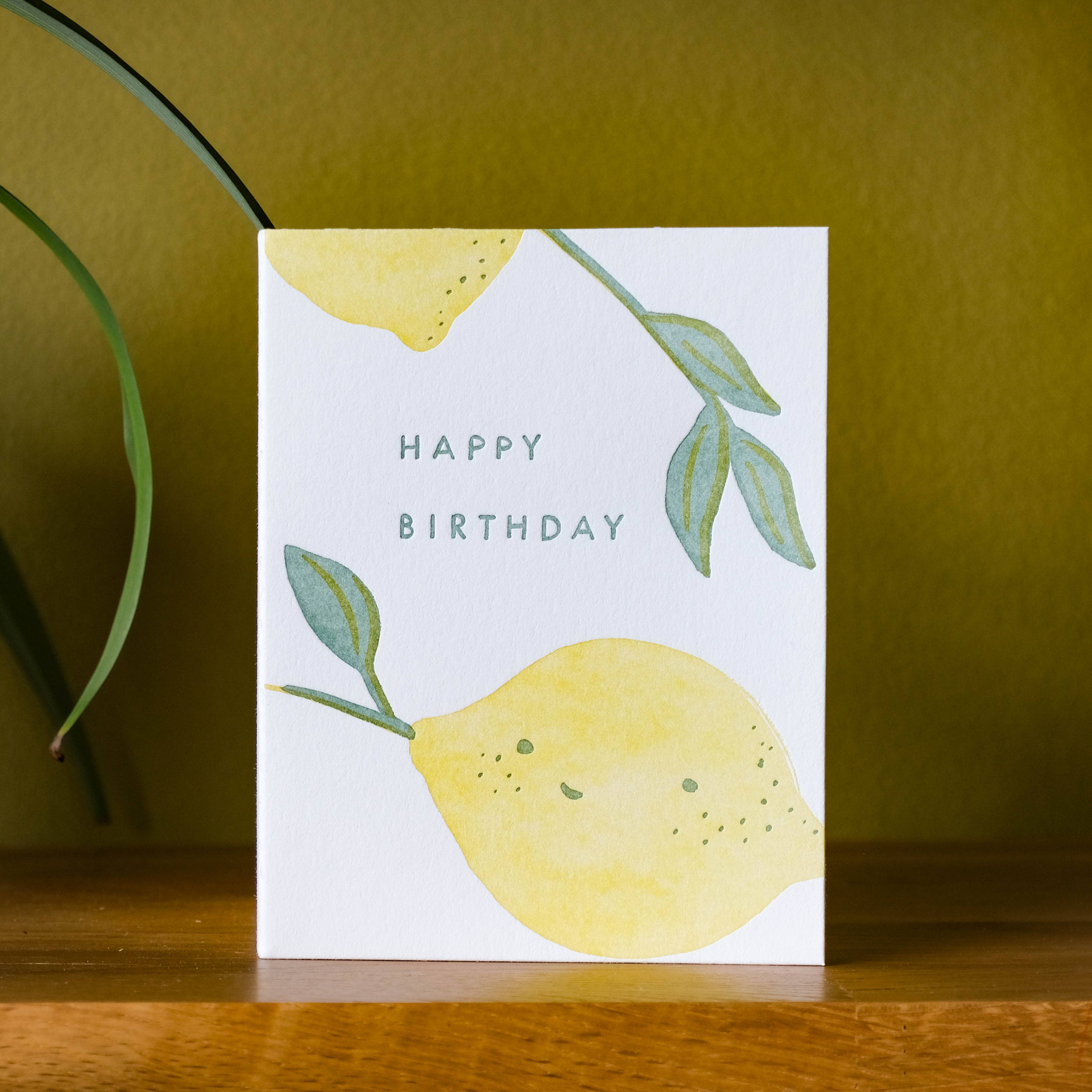 Homework Letterpress Studio - Wholesale Verjaardagskaartje - Lemony Verjaardag | Fruit | Letterpress Kaart1