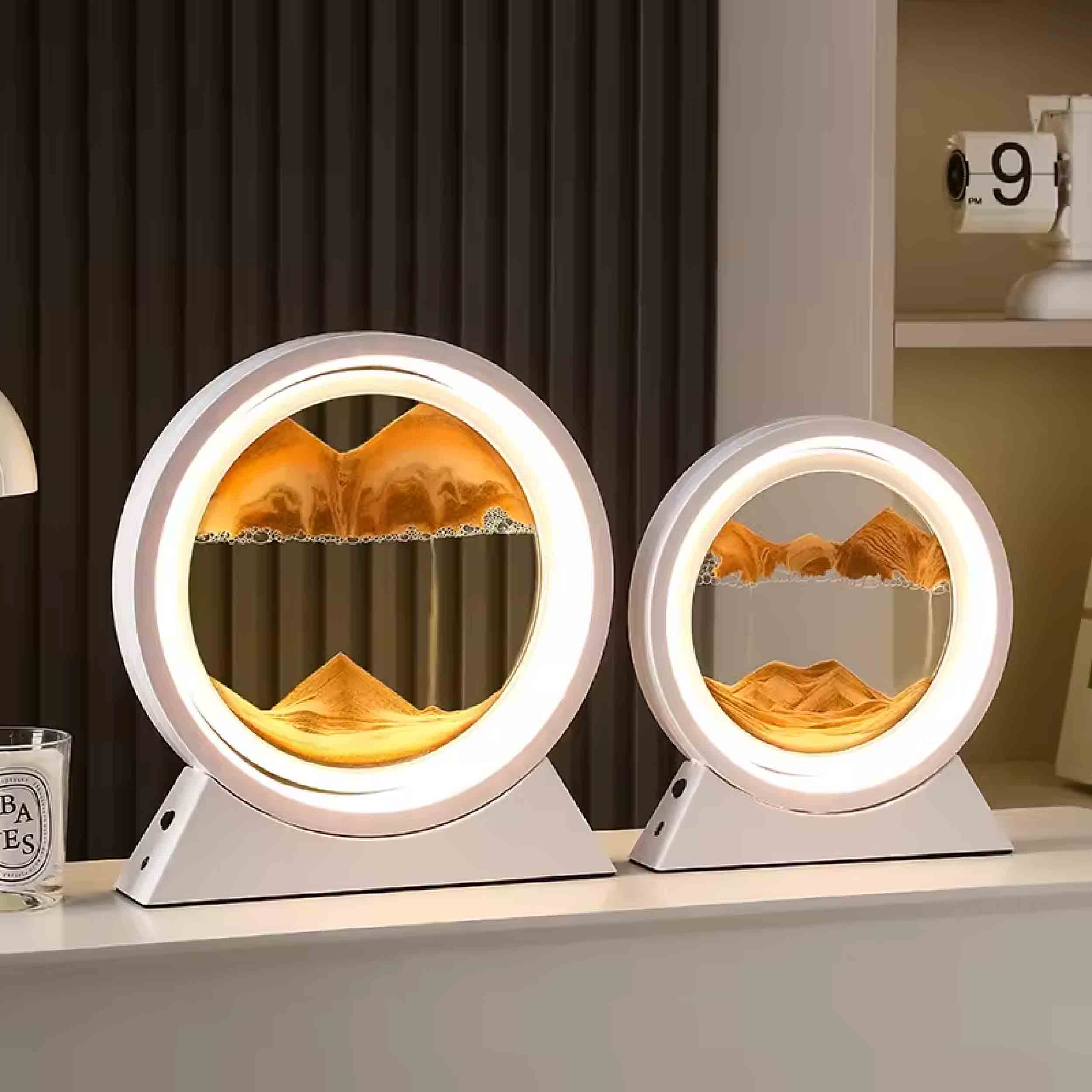 La Bella Monte - Wholesale Accent/Desk Lamp - Dynamic Sand Art Glass Landscape Lamp For5