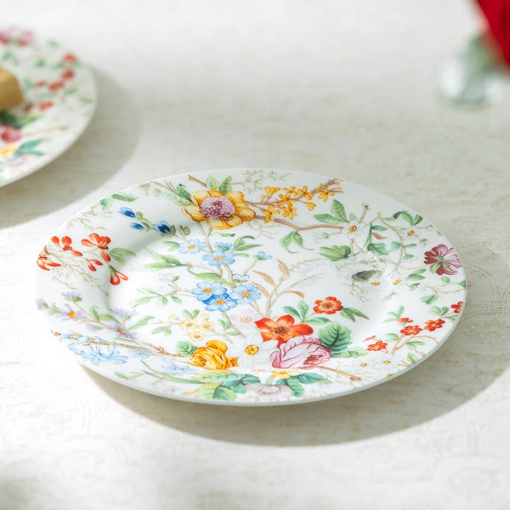 Grace Teaware - Wholesale Salad Plate - 7.5" Lismore Rose Garden Bone China Dessert Plate