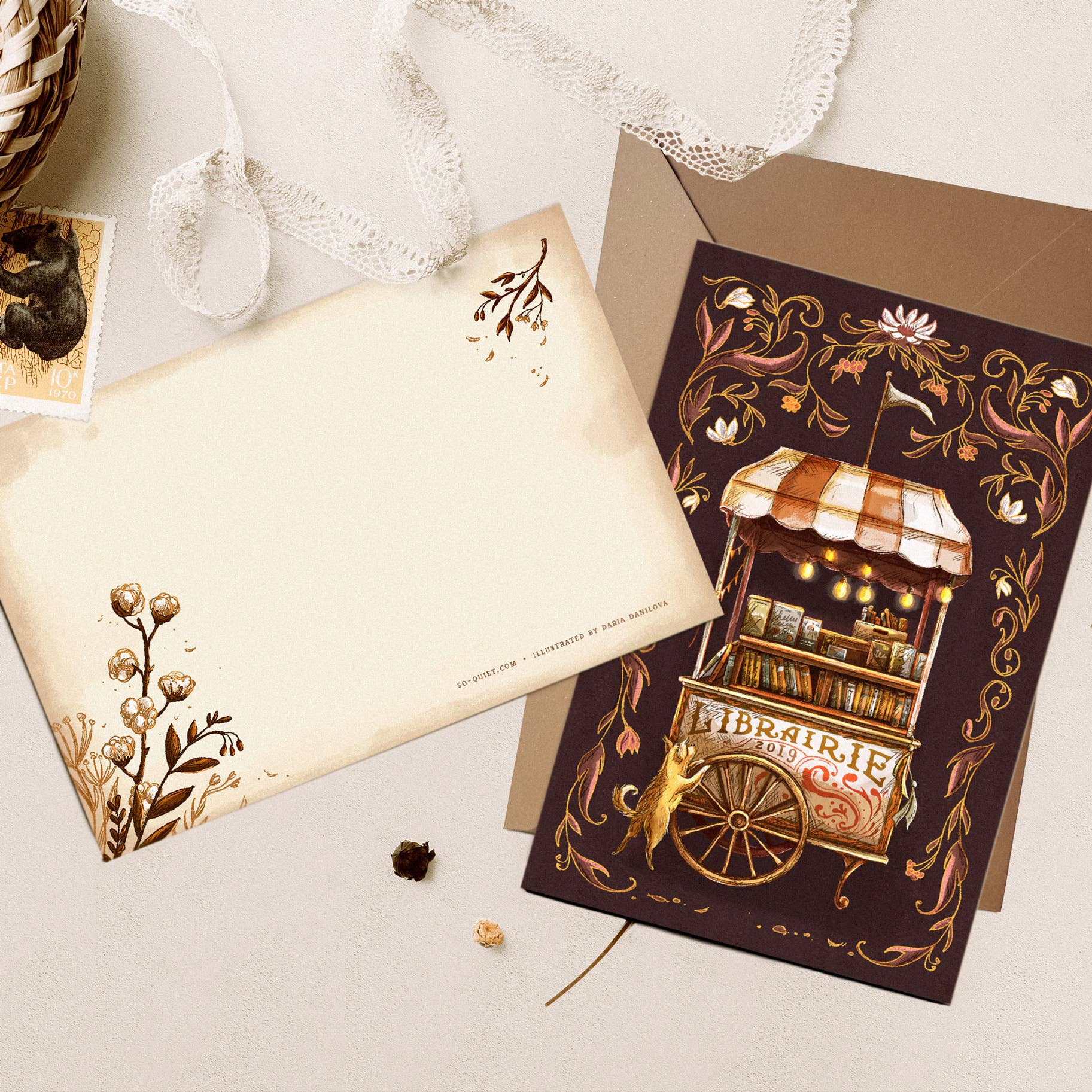 So Quiet - Vente Cartes postales - Carte Librairie mobile originale1