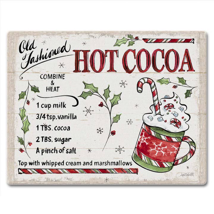 Planche à découper en verre trempé 10 x 8 po pour friandises de Noël pour la vente par CounterArt/Highland Home/Thirstystone