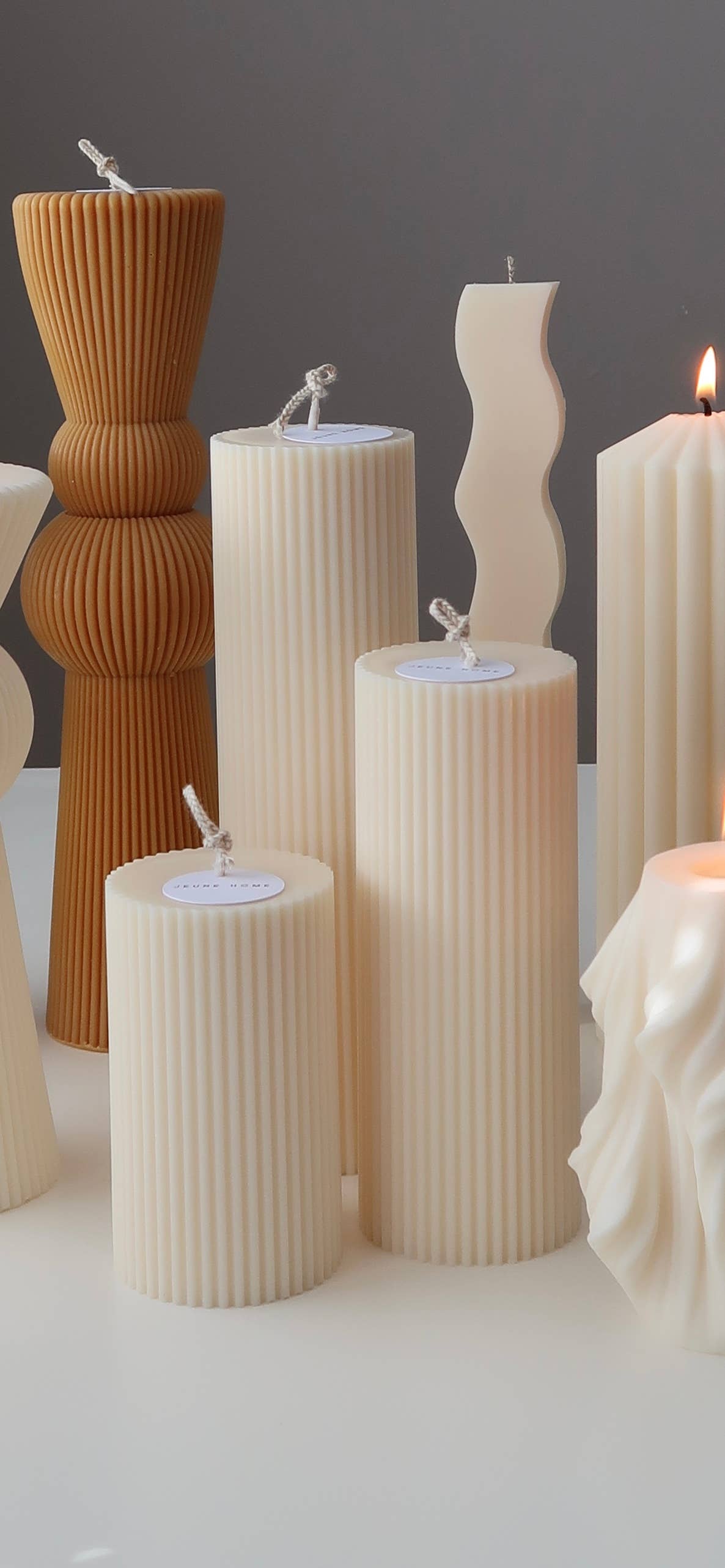 Jeune Home - Wholesale Pillar candle - Small Scented Soy Ribbed Pillar Candle | Wedding candle4