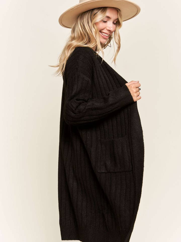 Madelyn - Wholesale Cardigan - Women's - LESW2616-CABLE KNIT OPEN CARDIGAN12