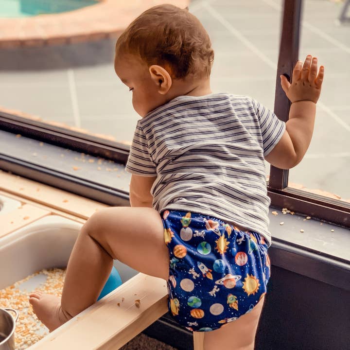 Classic Pocket Nappy | Blast Off for wholesale by Monarch