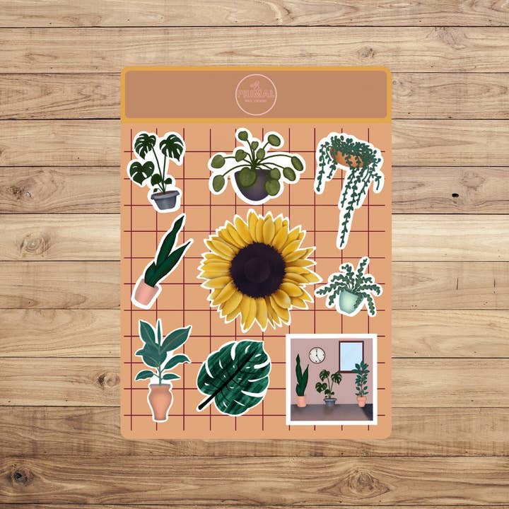 Plants On The Wall Sticker Sheet for wholesale by The Primal Vinyl Shop