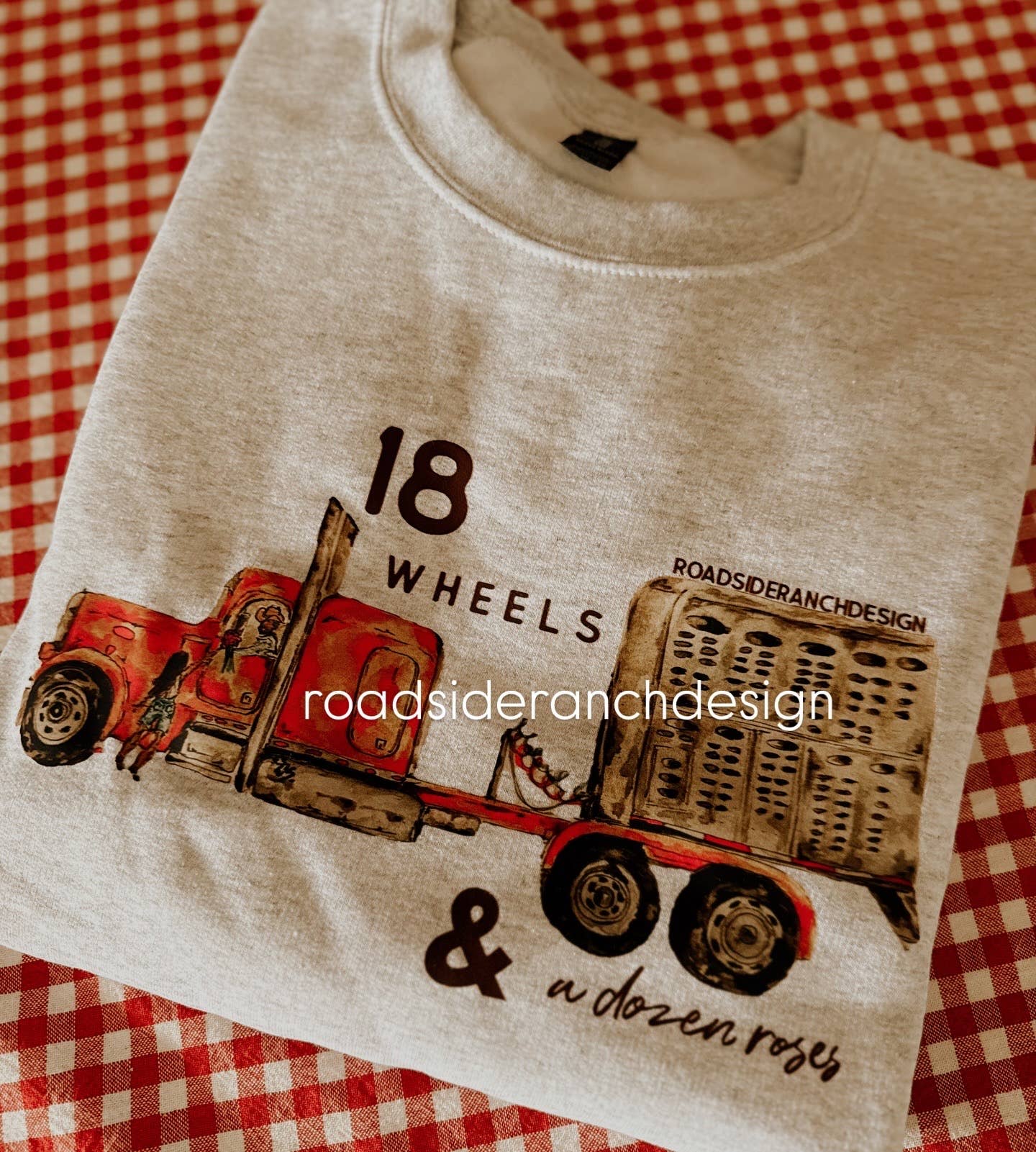 Roadside Ranch Design - Wholesale Sweatshirt - Unisex - 18 wheels crew neck1