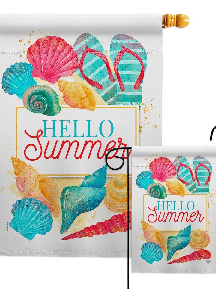 Hello Beach Time kustplezier en zonnedecor vlag voor wholesale door Two Group Flag Co