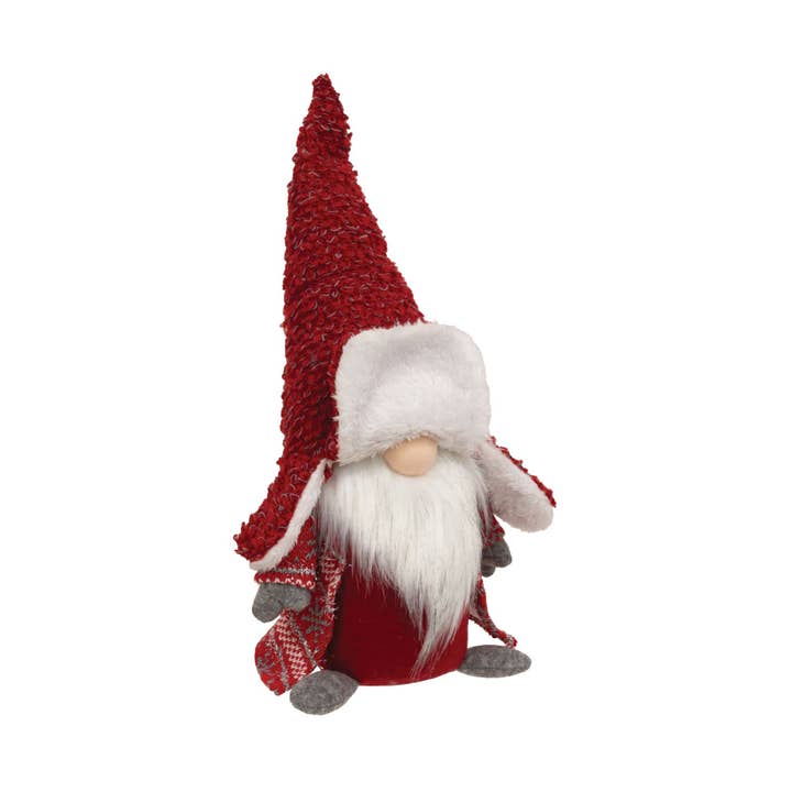 Bright Ideas - Wholesale Christmas Decoration - Fuzzy Red Gnome with Sweater Jacket