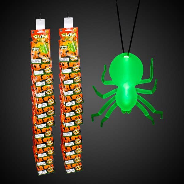 Windy City Novelties - Wholesale Retailer Display - Jewelry - Halloween Glowing Spider Necklaces 24-unit display0