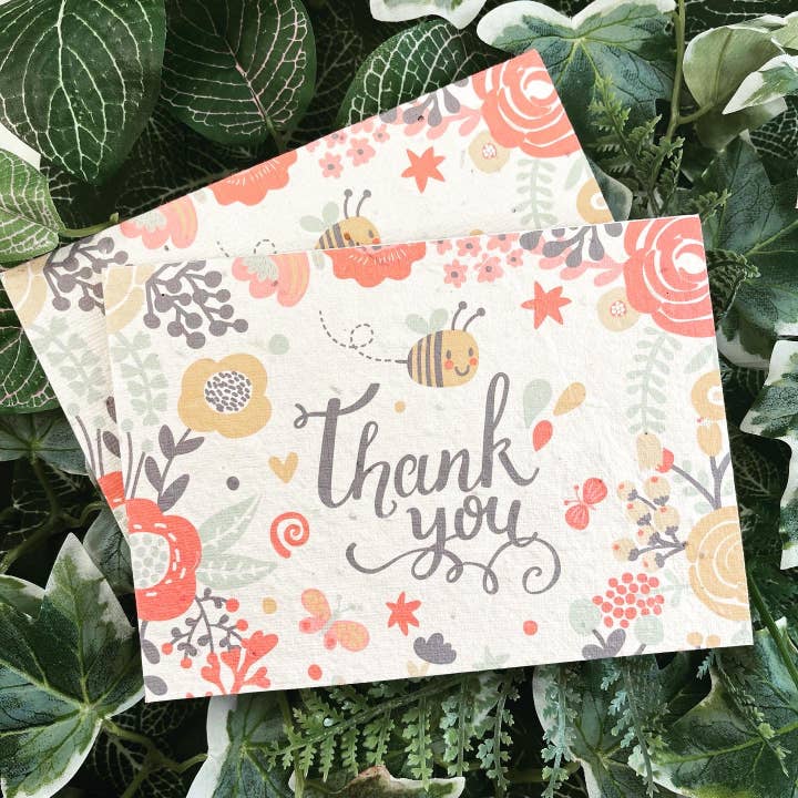 Thank you plantable card - bee for wholesale by Arthur&Luna