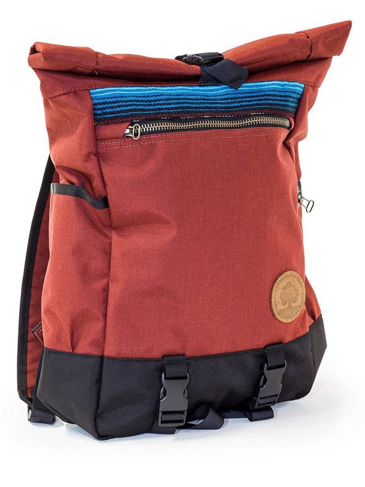 Sycamore Roll Top Backpack Brick for wholesale by Upper Park Clothing