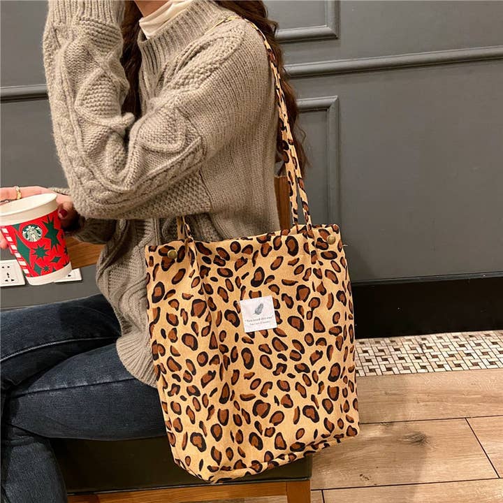 NINEXIS - Wholesale Tote Bag - Women's - CWAB3899_CORDUROY SNAP-BUTTON LARGE-CAPACITY SHOULDER BAG36