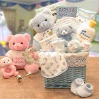 Sweet Baby of Mine New Baby Basket - Pink for wholesale by Gift Basket Drop Shipping
