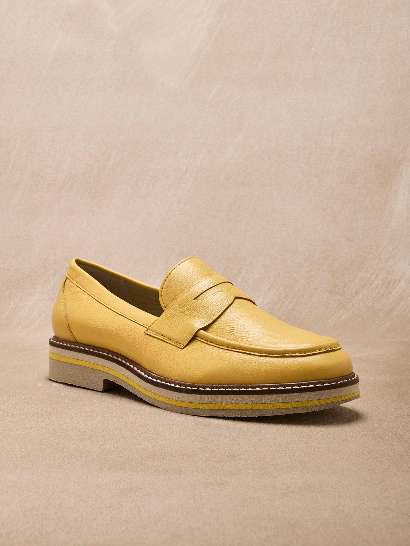 Yellow Leather moccasins with aerated sole® (2012056_0038) for wholesale on Faire2