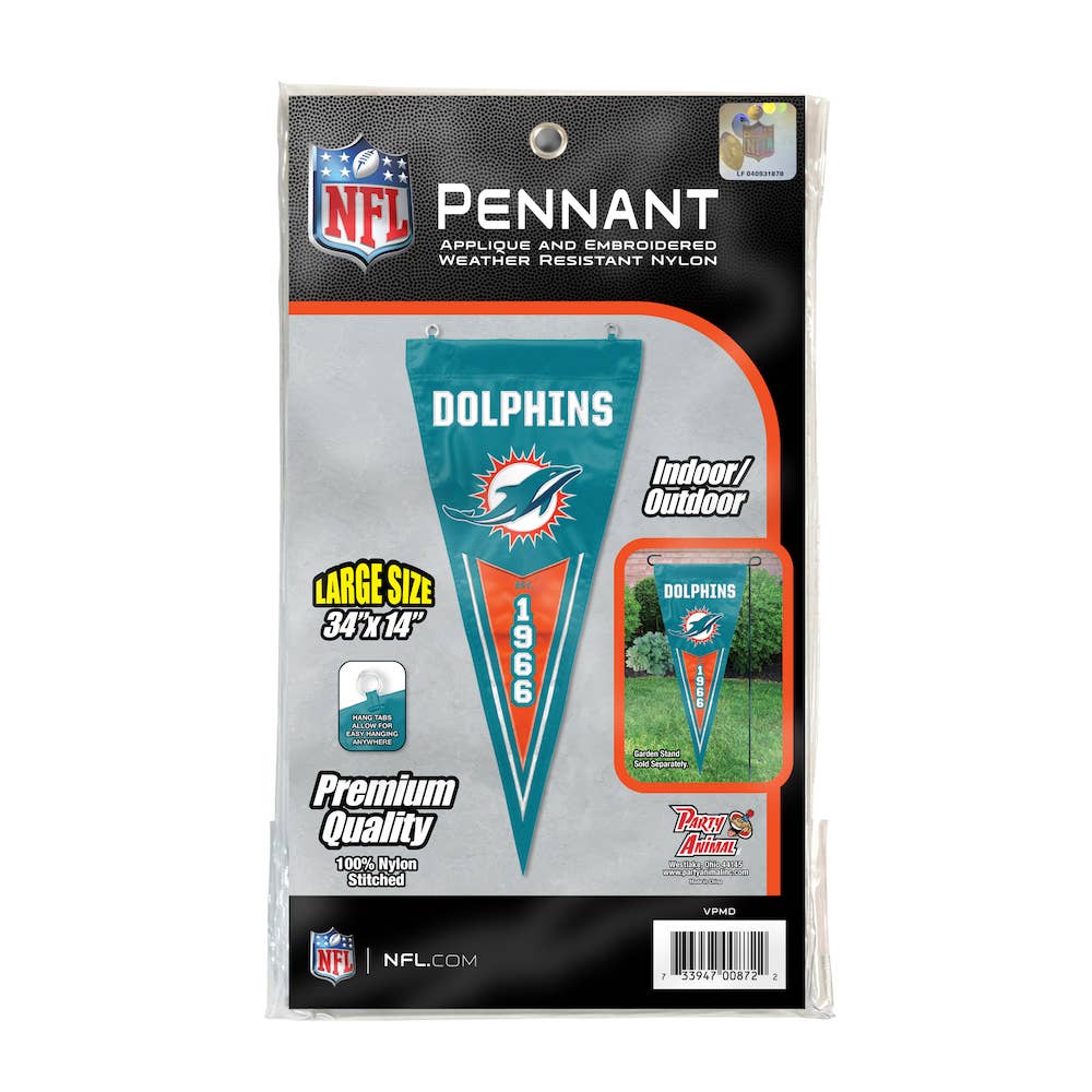 Party Animal, Inc. - Wholesale Flag - Miami Dolphins Vertical Pennant2