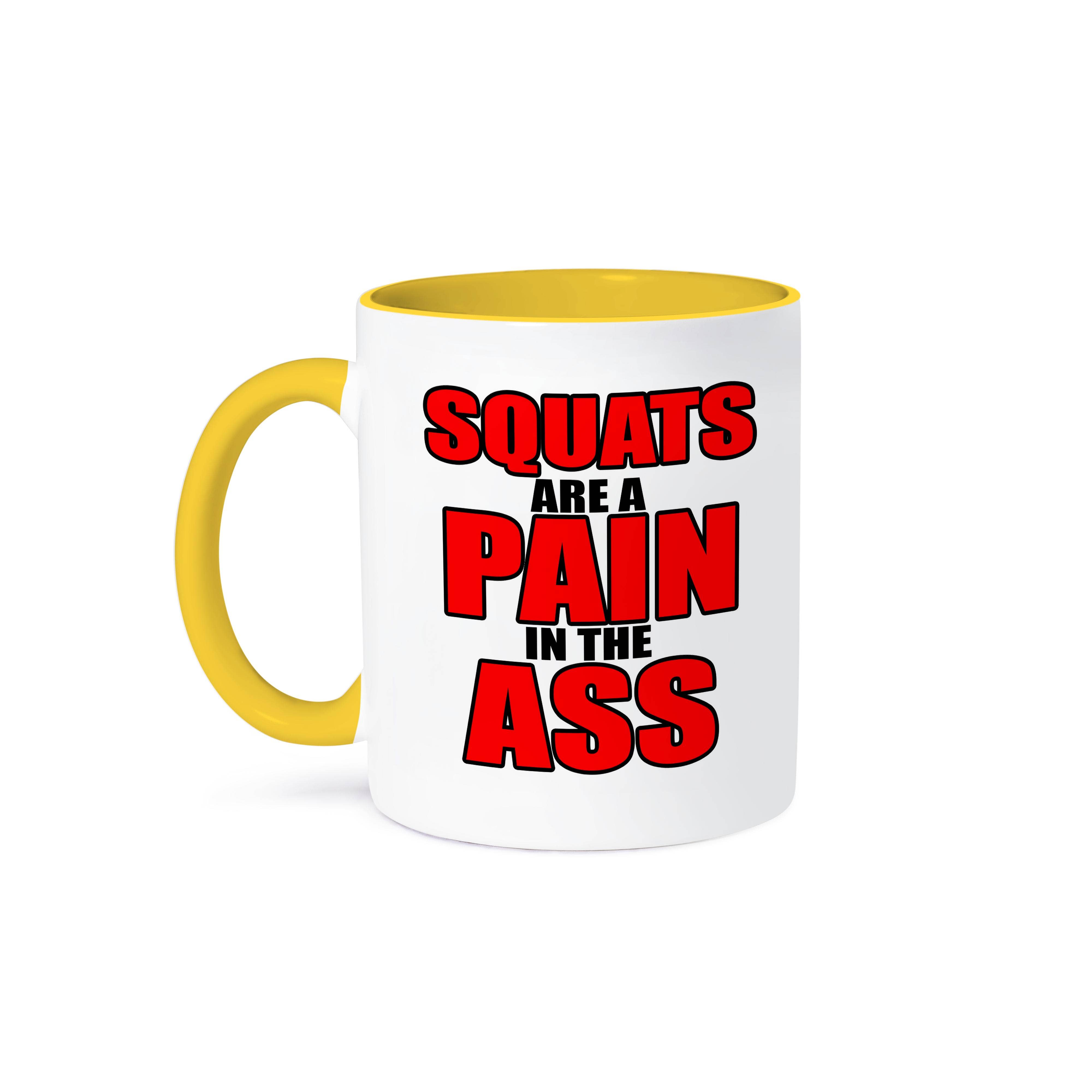 3dRose - Wholesale Coffee Mug - 3dRose, Squats are a pain in the ass, Red, Mug0