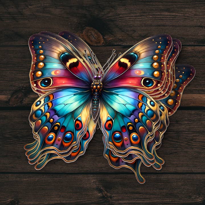 Multi-Color Butterfly Sticker | Butterfly Vinyl Sticker for wholesale by PiggyPrintStickers