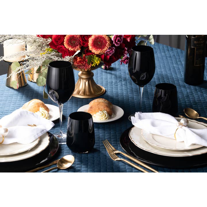 Barski - Wholesale Cocktail/liquor glass - Opaque Black Double Old Fashion, 13 oz. Set of 64