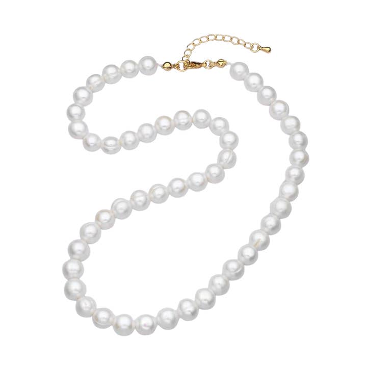 Collana di Perle Bianche a Guscio Rotondo 16 Pollici NC-21WA3171 per la vendita all'ingrosso da parte di Simply Jewels