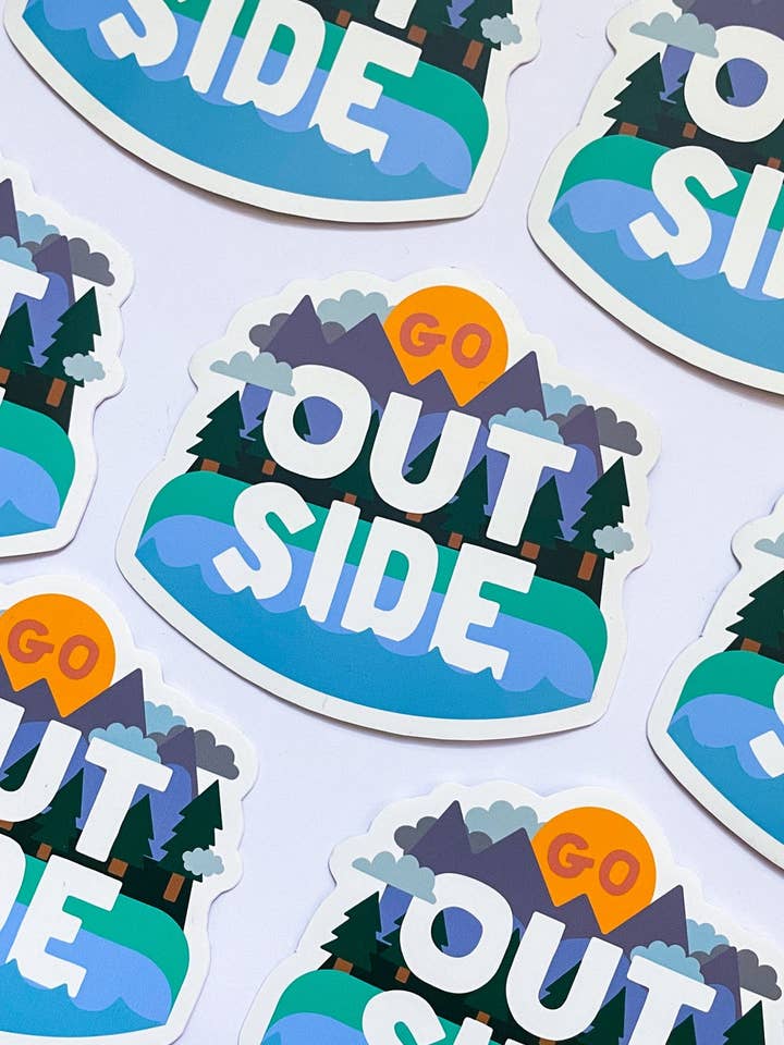 Go Outside Sticker for wholesale by Goodies Ultra Fun Company
