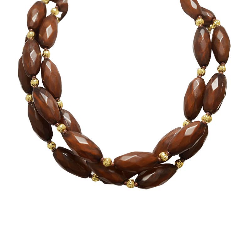 AMORINO SRL - Wholesale Beaded/Pearl Necklace - THREE-STRAND NECKLACE OF PLASTIC BEADS - YNK241504B7261