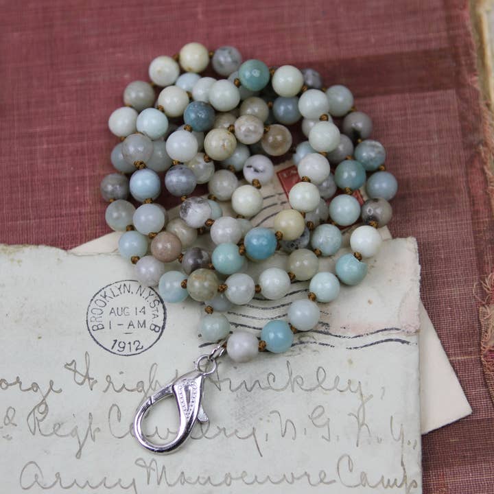 Amazonite Beaded Lobster Clasp Charm Catcher for wholesale by Jennifer Dahl Designs LLC