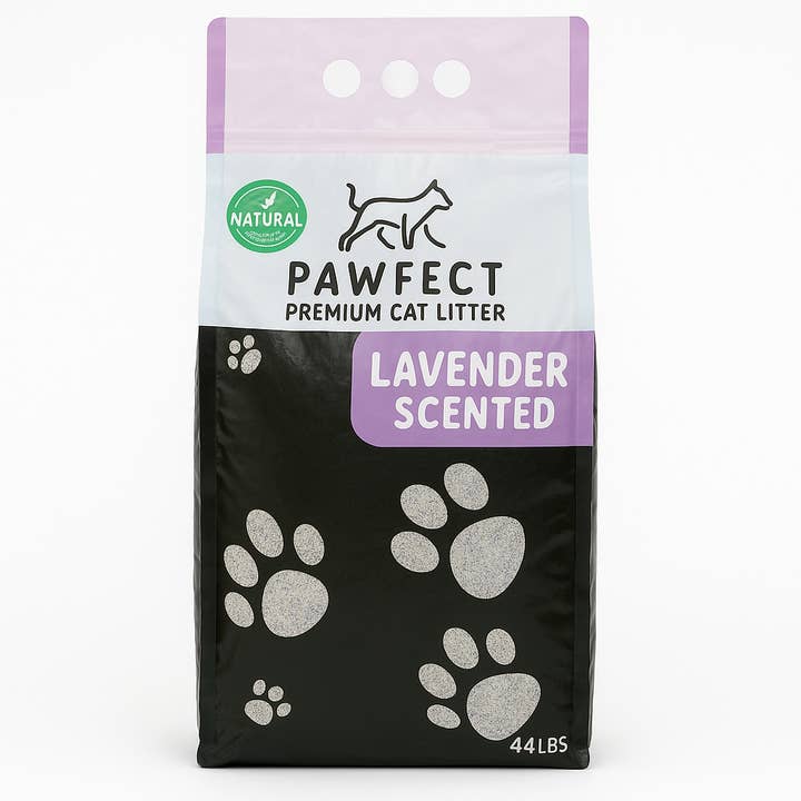 Lavender Scented Clumping Cat Litter–37.8 lb / 20L,Dust-Free for wholesale by Pawfect Premium Cat Litter