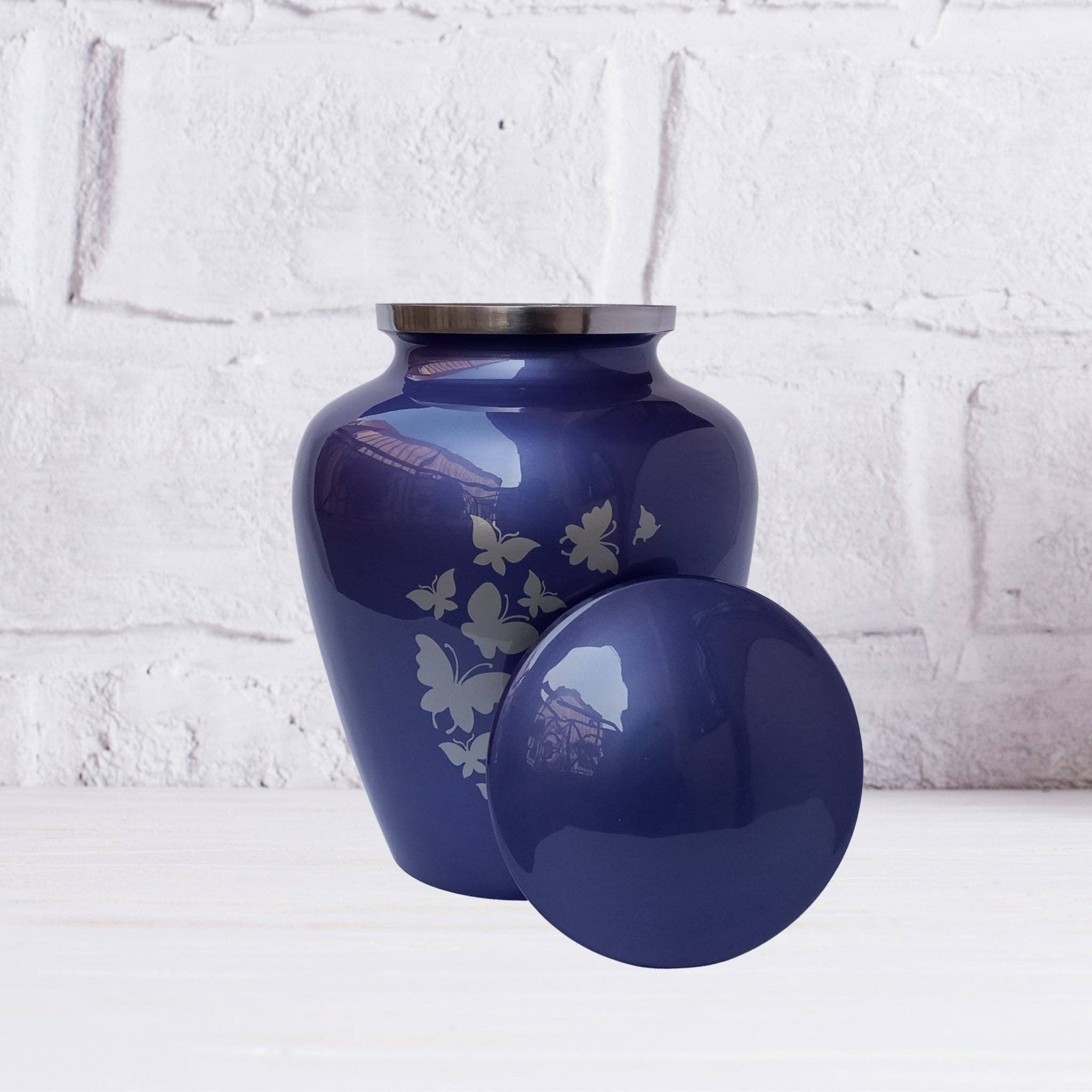 Plutus imports – wholesale Urn – Violet Butterfly Adult Cremation Urn2