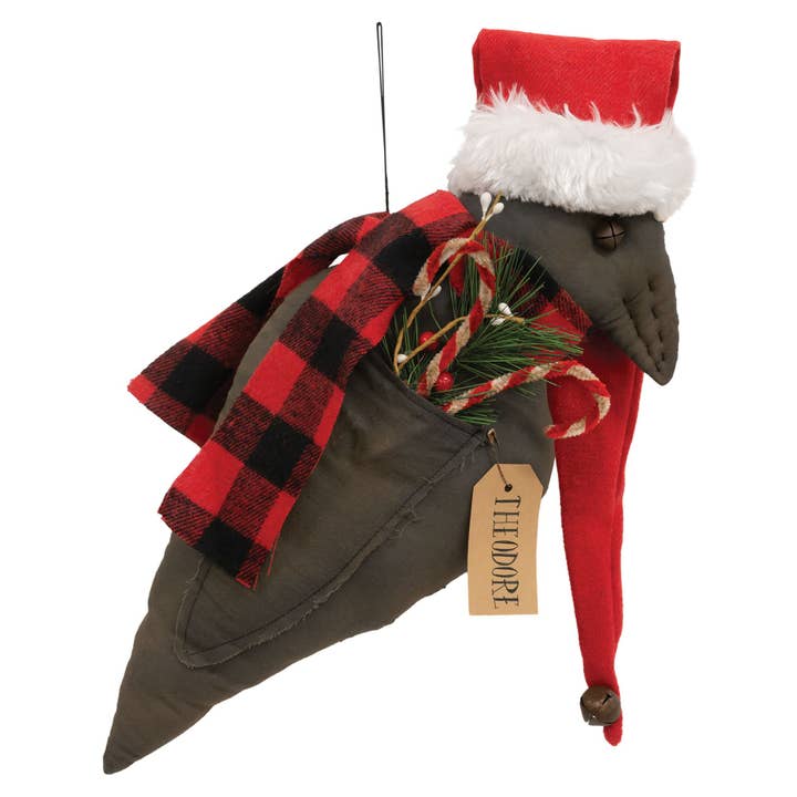 Theodore Christmas Crow Ornament for wholesale by The Hearthside Collection