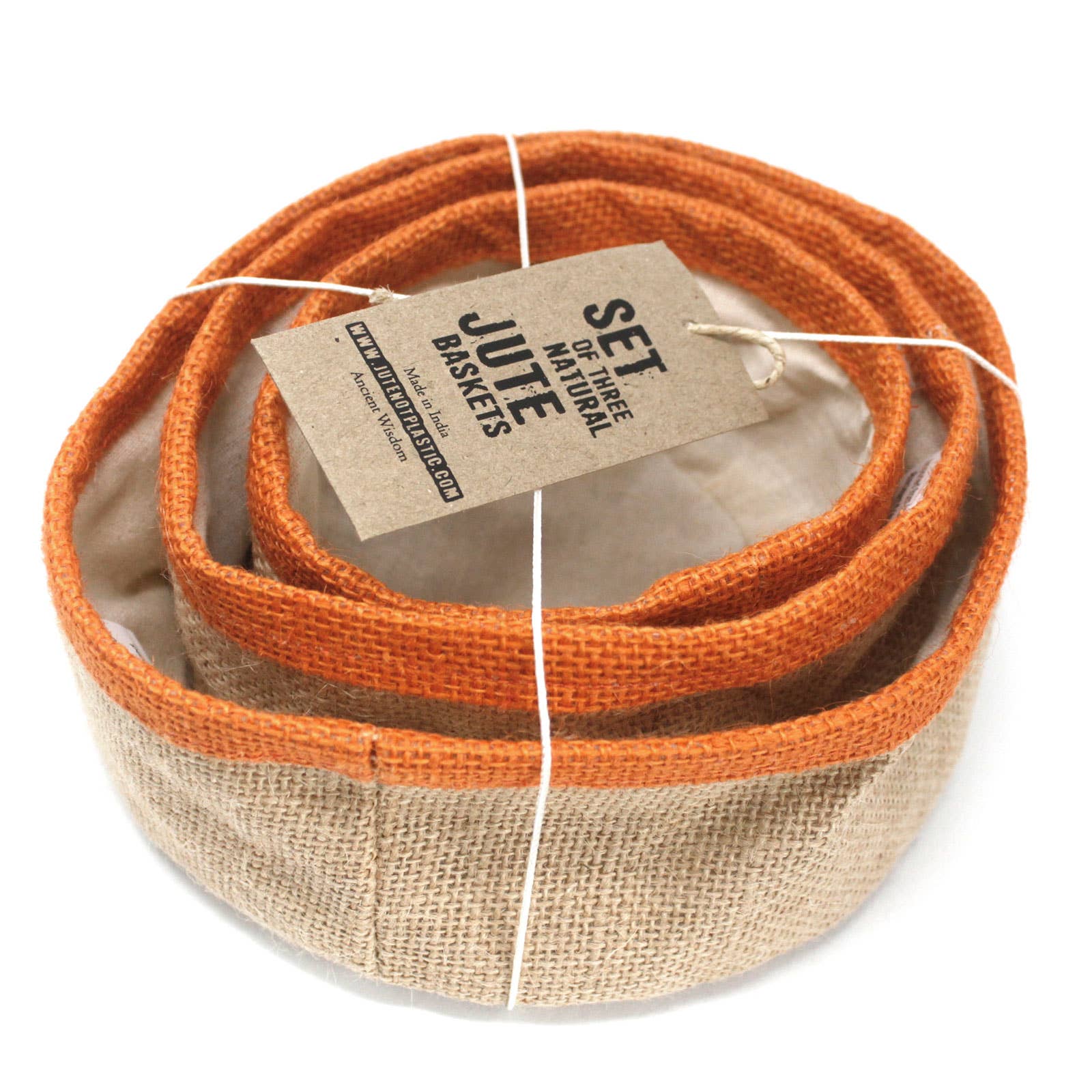 Ancient Wisdom - Wholesale Basket - Set of 3 Natural Jute Baskets - Turmeric1