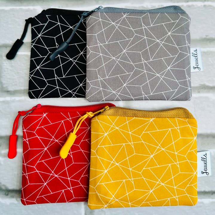 Pochette porte-monnaie en tissu géométrique, 2 tailles, ensemble de 4 gants de toilette ( pour la vente par Jewells