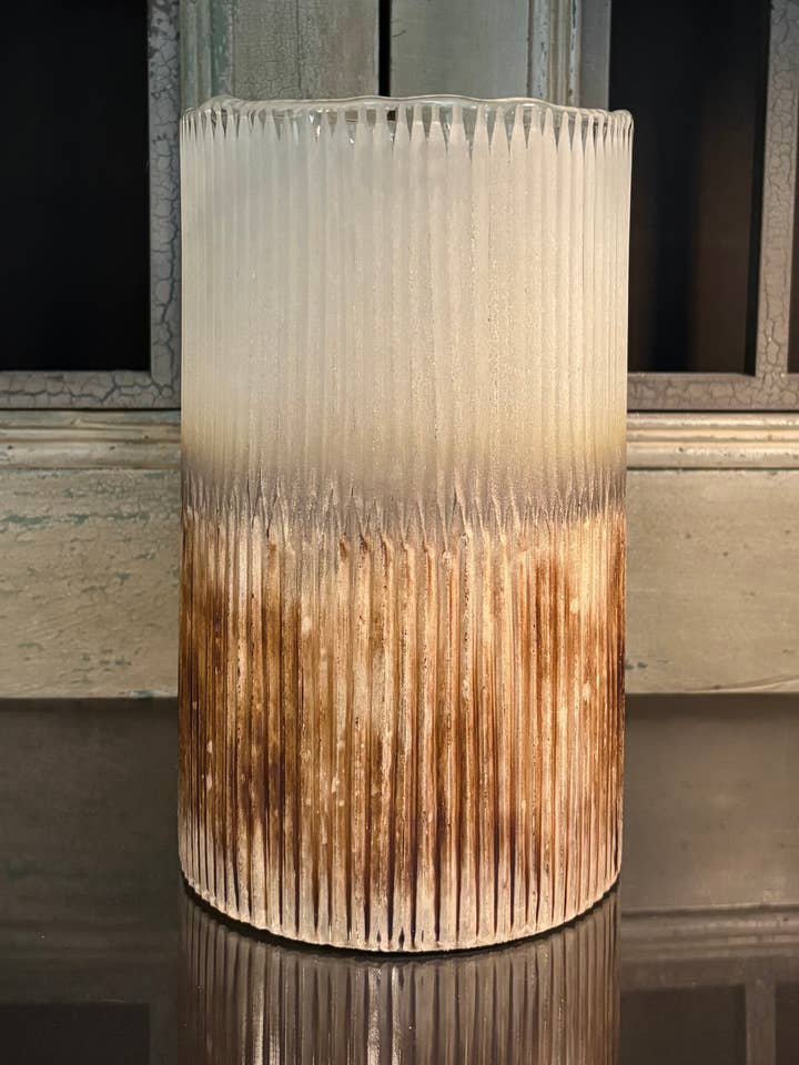 FROSTED BAMBOO VESSEL 6x10" for wholesale by The Light Garden Collection