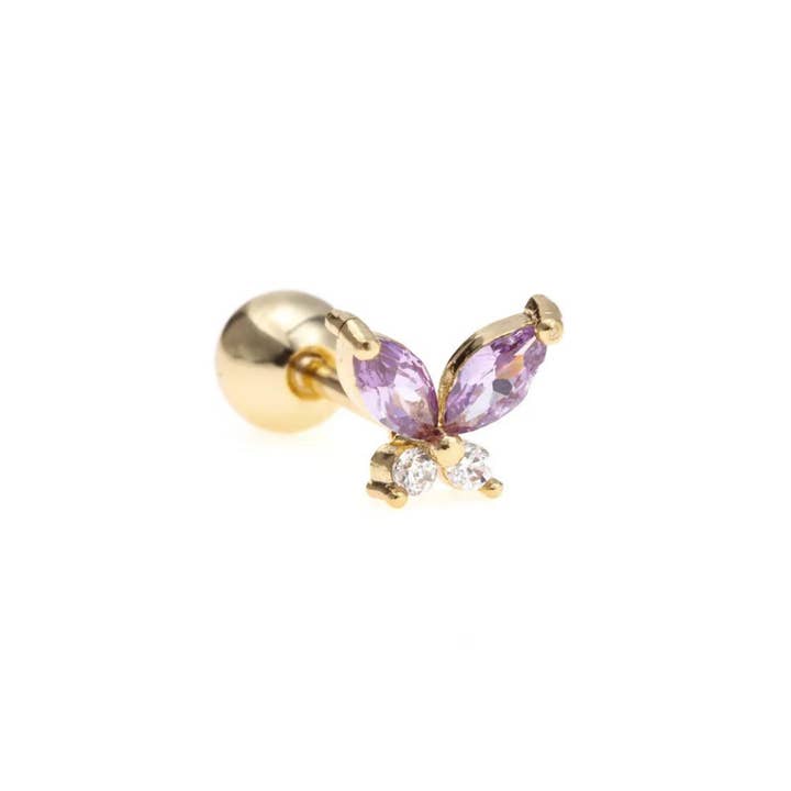 Piercing shining butterfly purple for wholesale by Rosies