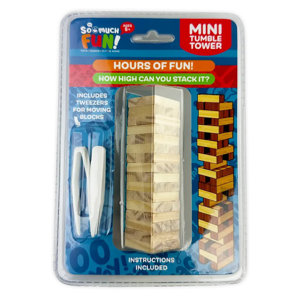 Novelty Brands - Wholesale Stacking Game - So Much Fun! Classic Mini Tumble Tower Wood Game - 6/Display2