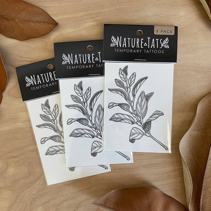 NatureTats - Wholesale Temporary Tattoo - Sage Sprig Temporary Tattoo1