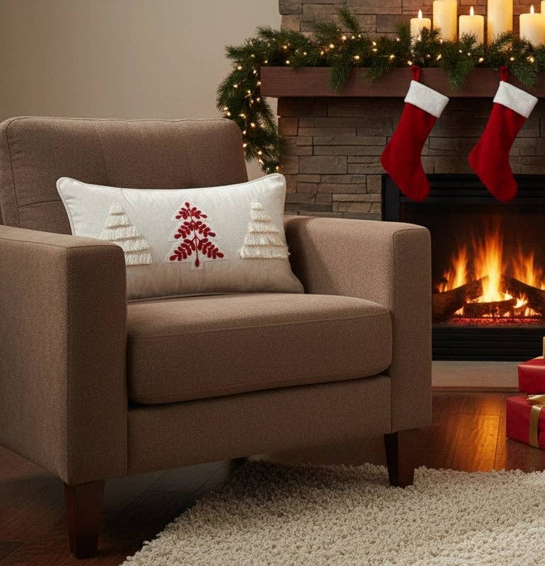 Urbane Hide - Wholesale Throw/Decorative Pillow - Urbane Hide – Red & Crème – Christmas Cushion Cover – 30×501