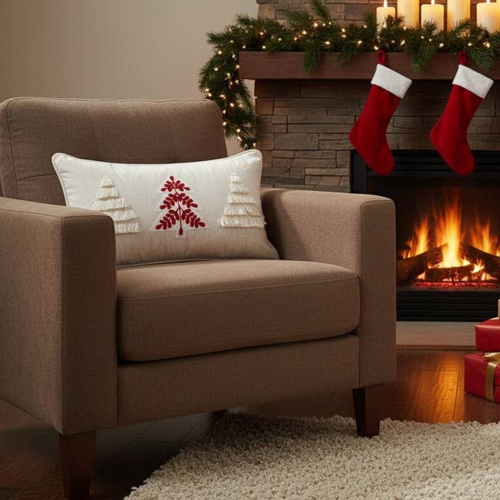 Urbane Hide - Wholesale Throw/Decorative Pillow - Urbane Hide – Red & Crème – Christmas Cushion Cover – 30×501