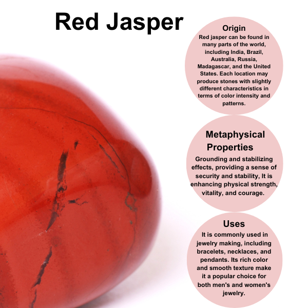 Soothing Crystals – Engroshandel Perler – Krystal Smykkesten Perler | Rød Jaspis | Helbredende Ædelstensperler5