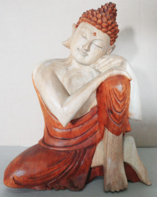 AWGifts Europe - Vendita all'ingrosso Statuette decorative - Statua di Buddha intagliata a mano - 25 cm Thinking1