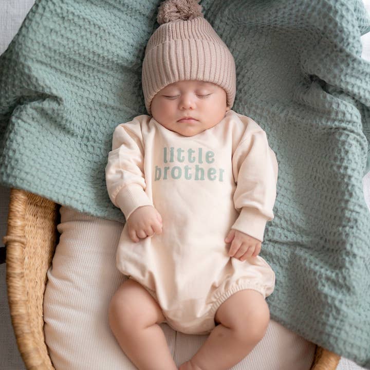 Baby Sweatshirt Romper | Little Brother for wholesale by Emi Lei