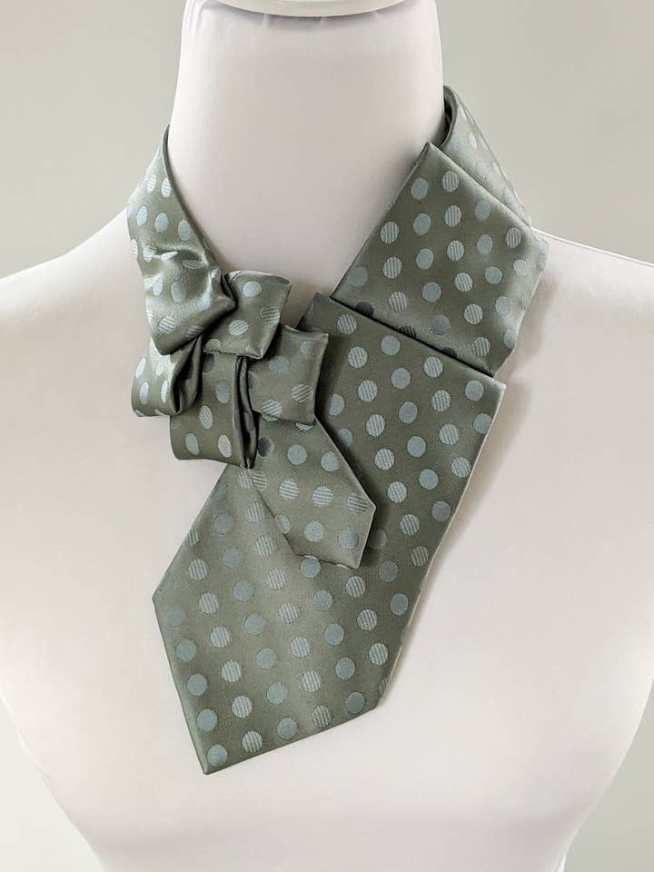 Seafoam Green Spotted Ascot Scarf for wholesale by Ogsplosh