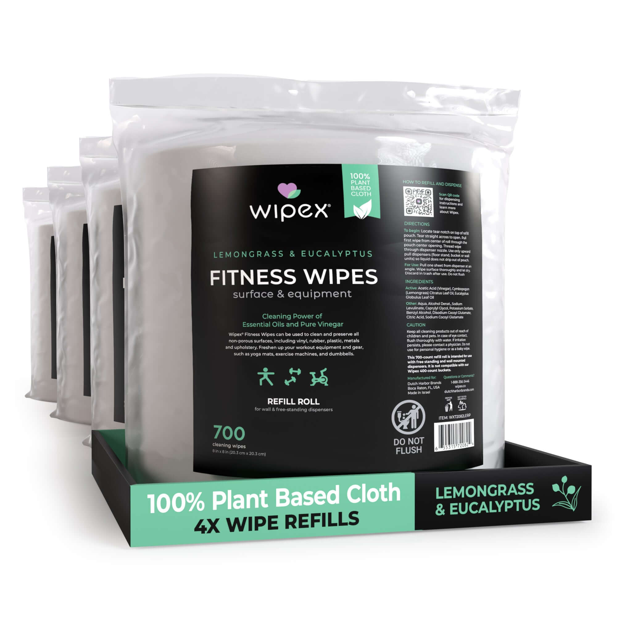 Wipex - Wholesale All-Purpose Cleaning Wipes - Wipex 700 Plant-Based Gym Wipes Bulk Refill Roll | Natural Fitness Equipment Wipes1