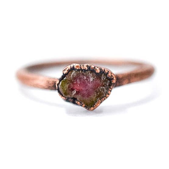 Anillo de turmalina de sandía para venta al por mayor de HAWKHOUSE